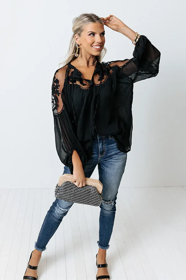 All Day Chic Lace Top in Black