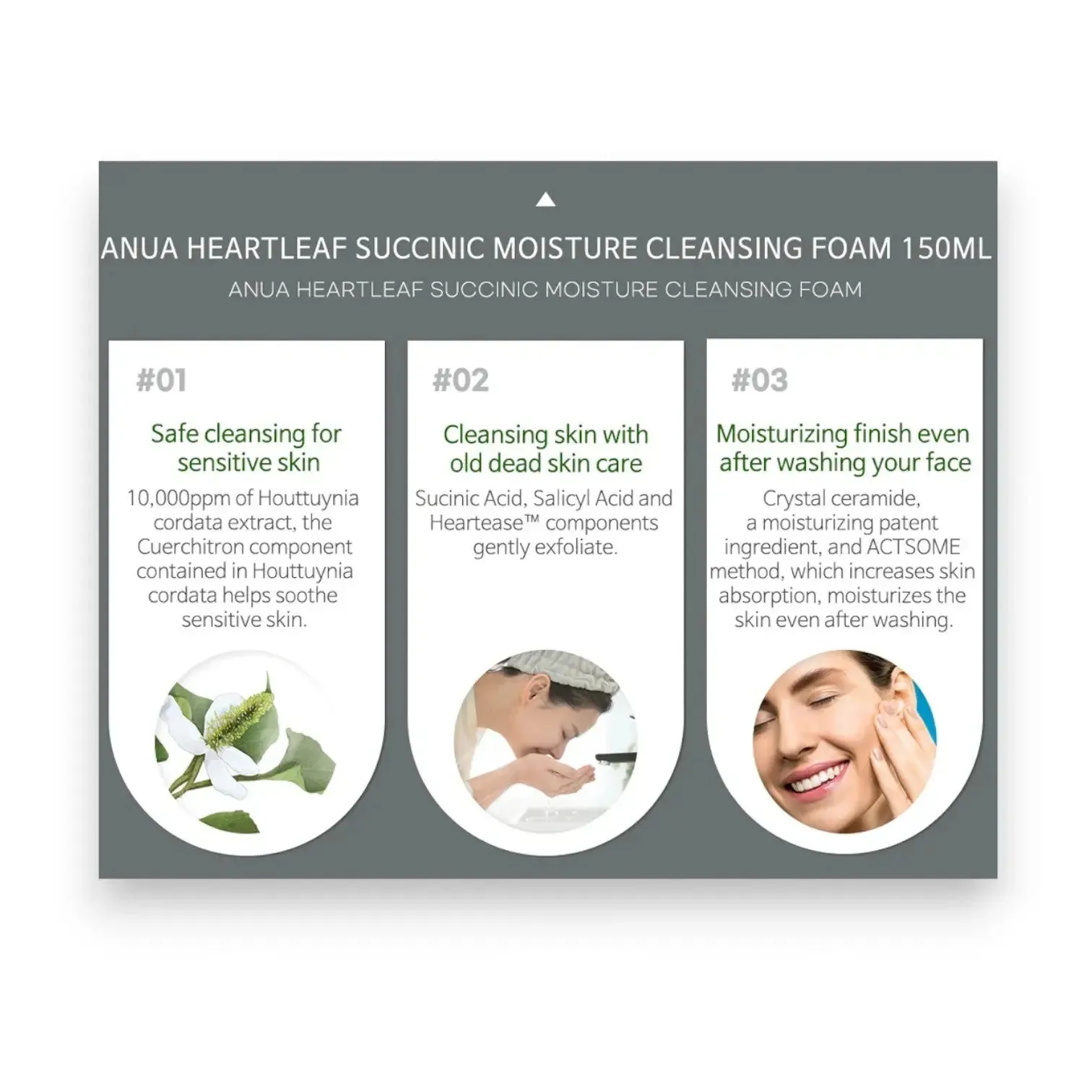 Anua Heartleaf Succinic Cleansing Foam 150ml