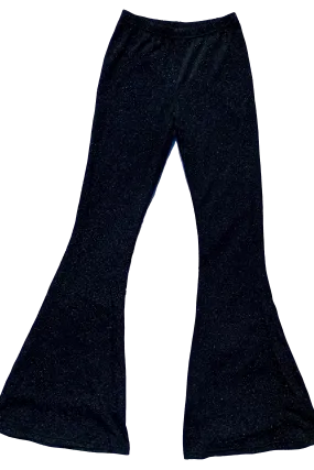 Black Glitter Flare Pants