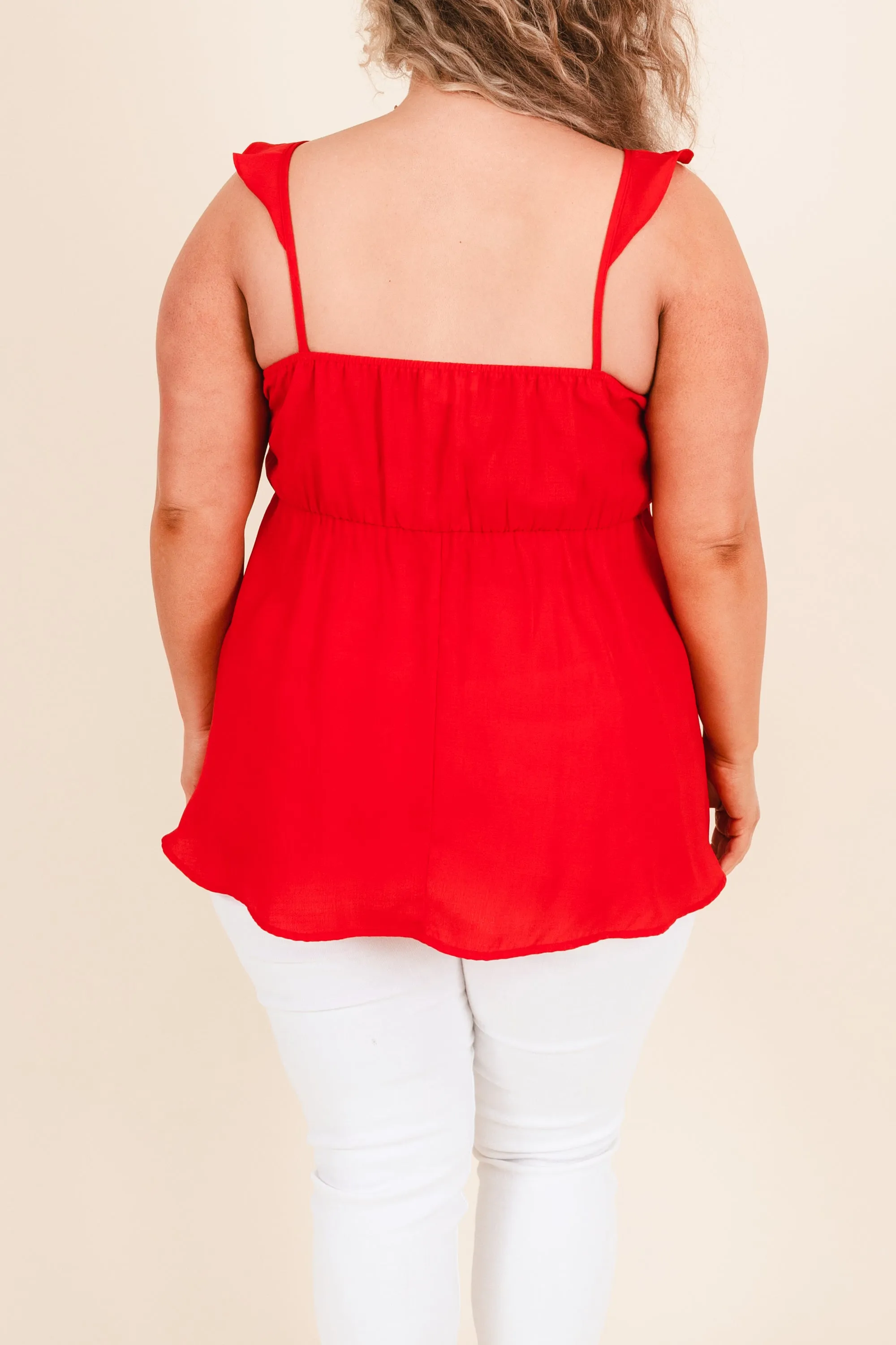 Blossoming Flower Top, Red