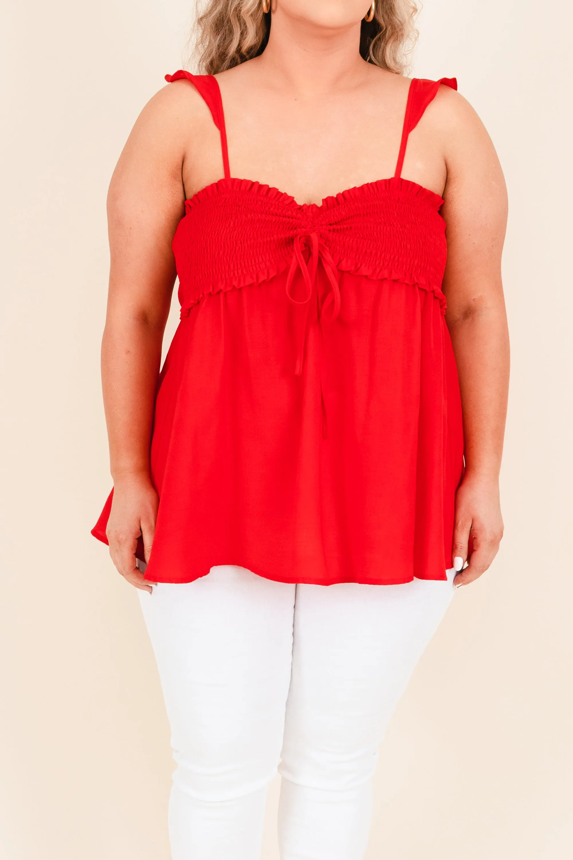 Blossoming Flower Top, Red