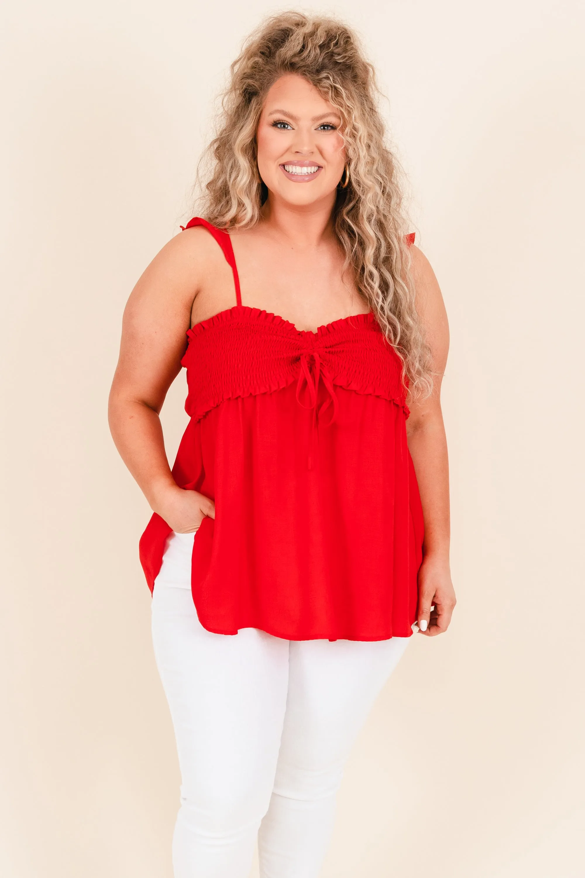 Blossoming Flower Top, Red