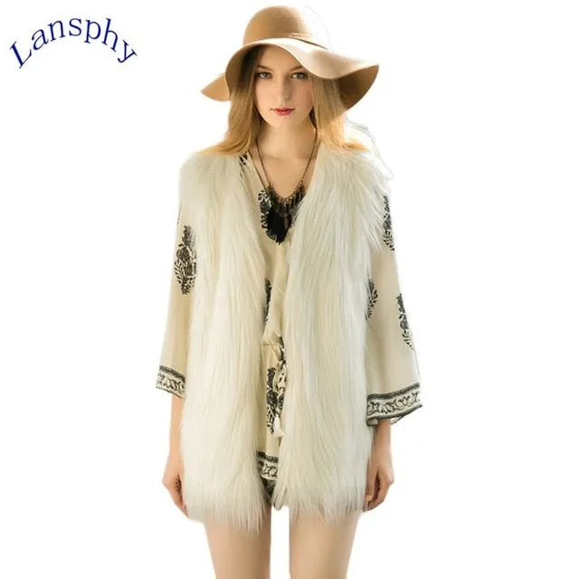 Colored Faux Fur Vest