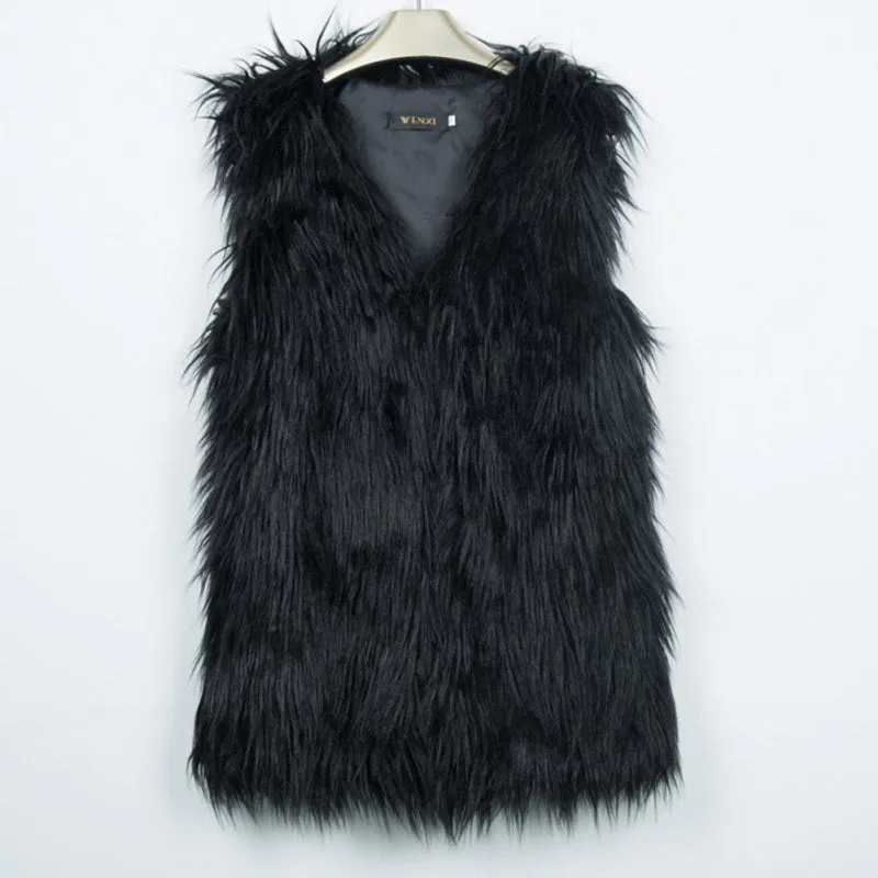 Colored Faux Fur Vest