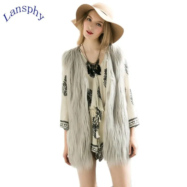 Colored Faux Fur Vest