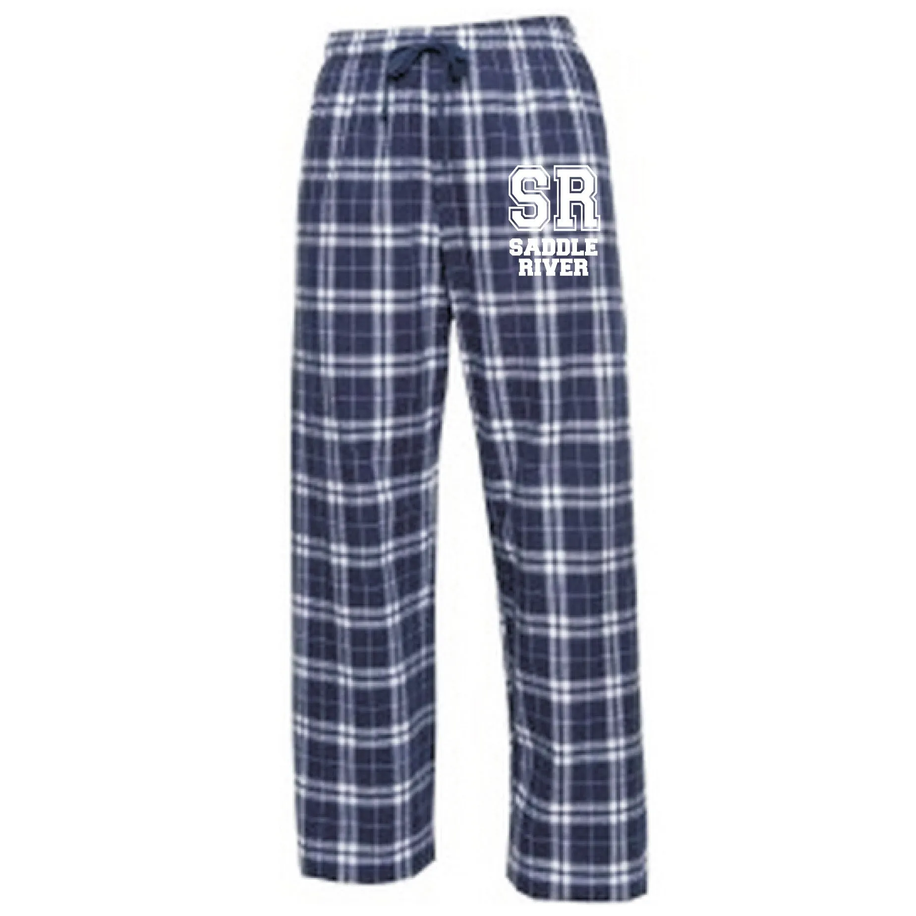 FLANNEL PANTS - NAVY BLUE and WHITE PLAID