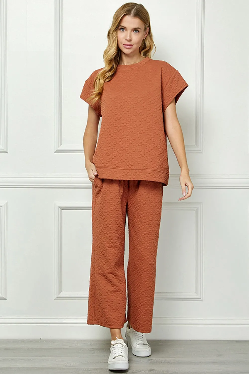 Flower Textured Lounge Pant - FINAL SALE