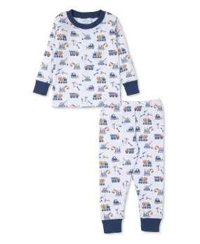 Kissy Kissy Boys Snug Fit Long Pajamas - Blue Construction Crew