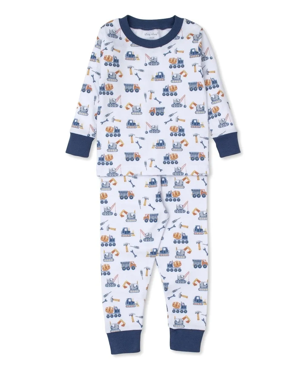 Kissy Kissy Boys Snug Fit Long Pajamas - Blue Construction Crew