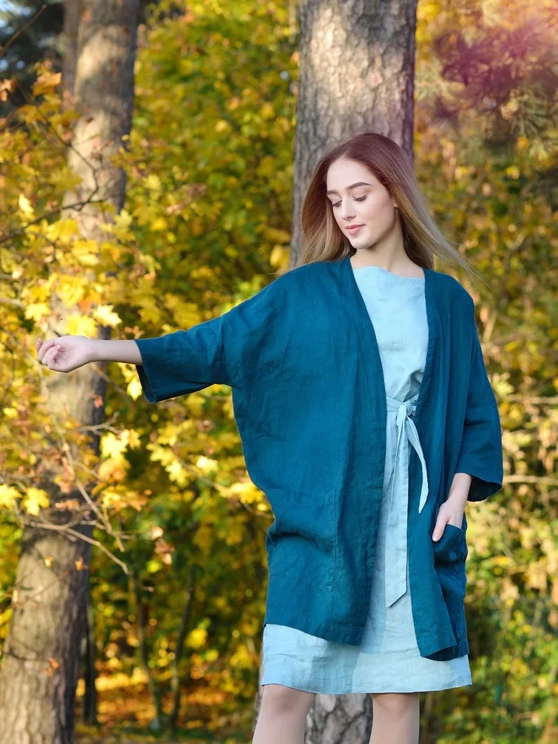 Linen  Oversize Blazer BREEZY with Pockets