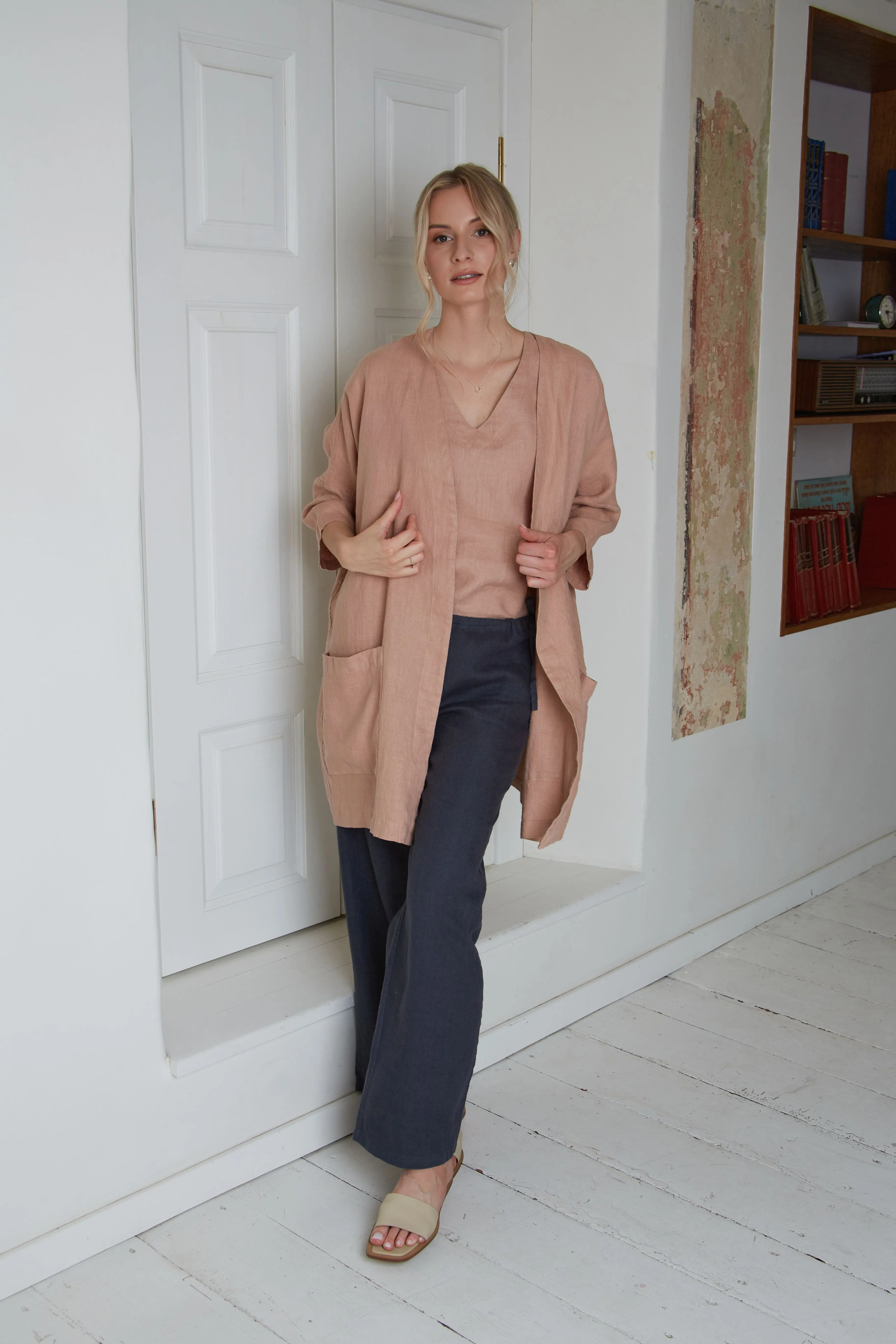 Linen  Oversize Blazer BREEZY with Pockets