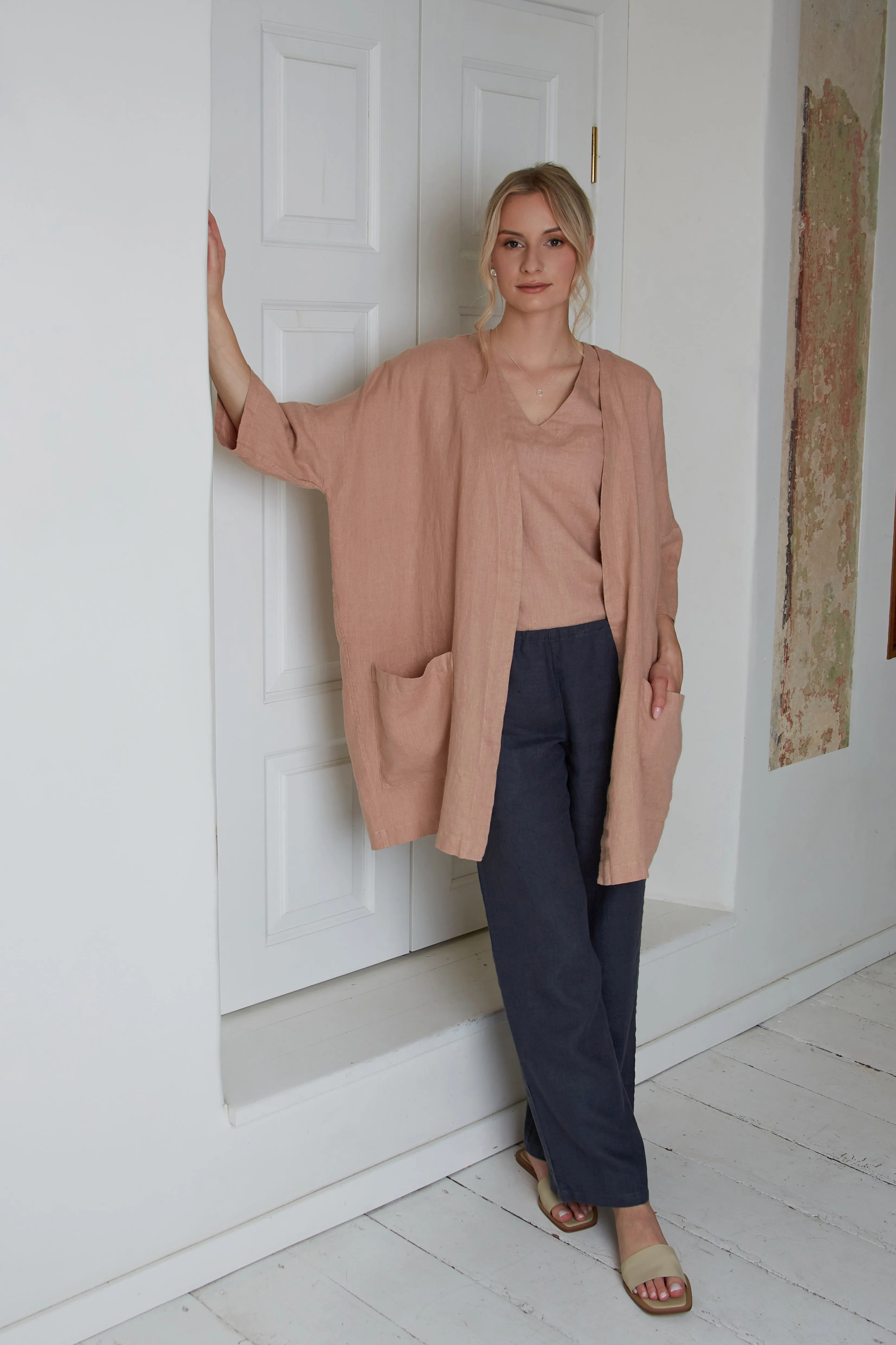 Linen  Oversize Blazer BREEZY with Pockets