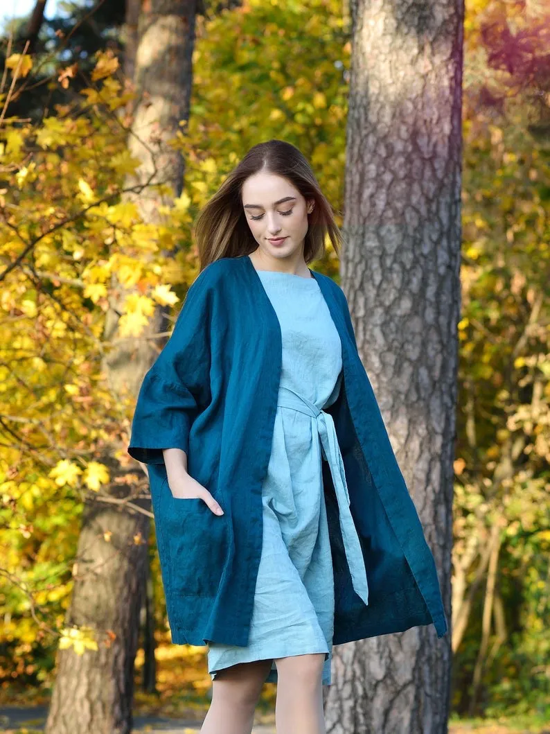 Linen  Oversize Blazer BREEZY with Pockets