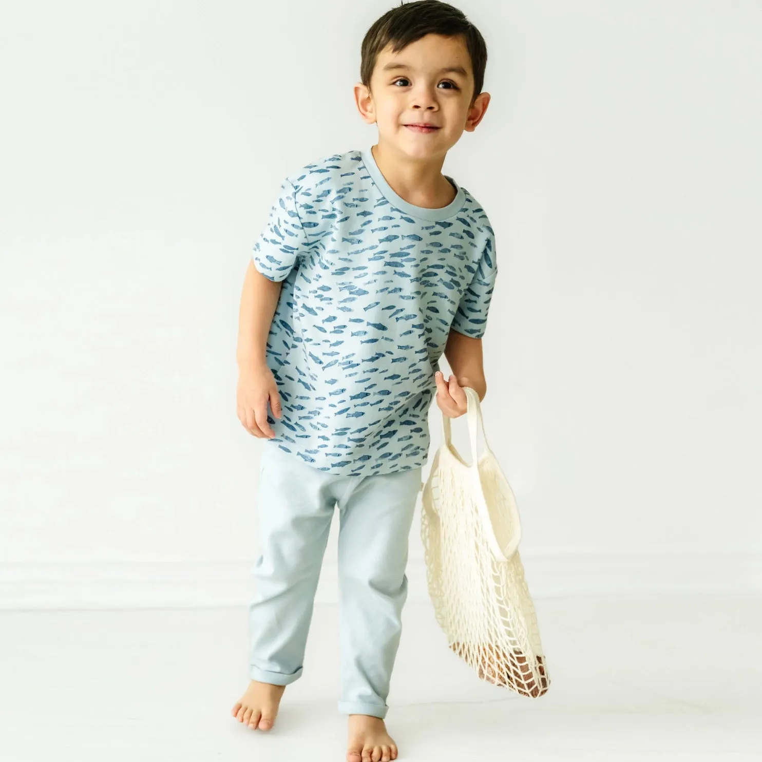 Organic Tee & Pants Set- Minnow